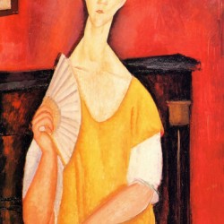 Modigliani - Portrait of Lunia Czechowska with fan -2-
